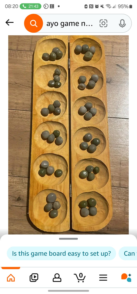 Hand carved-Ayo game